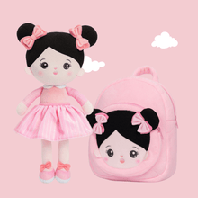 Load image into Gallery viewer, OUOZZZ OUOZZZ Personalized Doll + Backpack Bundle Dark Hair Girl / With Backpack