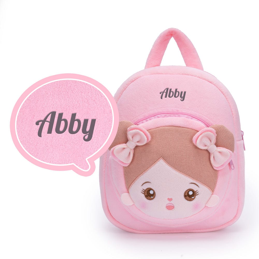 OUOZZZ Personalized Animal Plush Rag Backpack - 8 styles Abby Pink Bag