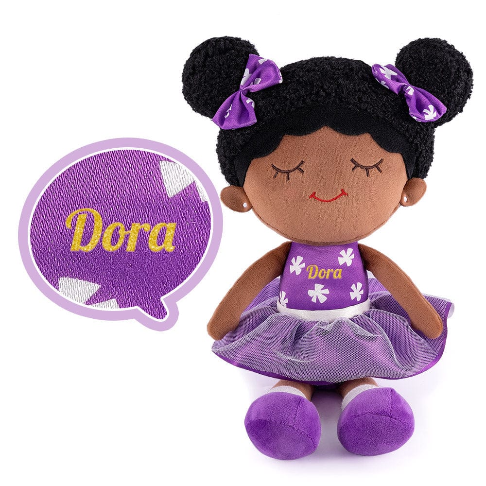 OUOZZZ Personalized Deep Skin Tone Plush Doll D - Purple