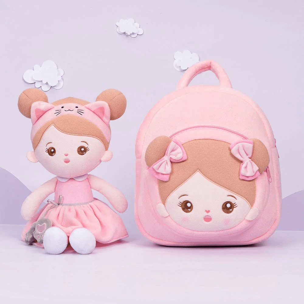 OUOZZZ OUOZZZ Personalized Doll + Backpack Bundle Pink Cat Girl / With Backpack