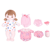 Load image into Gallery viewer, Personalizedoll Personalized Plush Lite Baby Girl Doll (Interchangeable Clothes) Braid Girl / Dress-up set