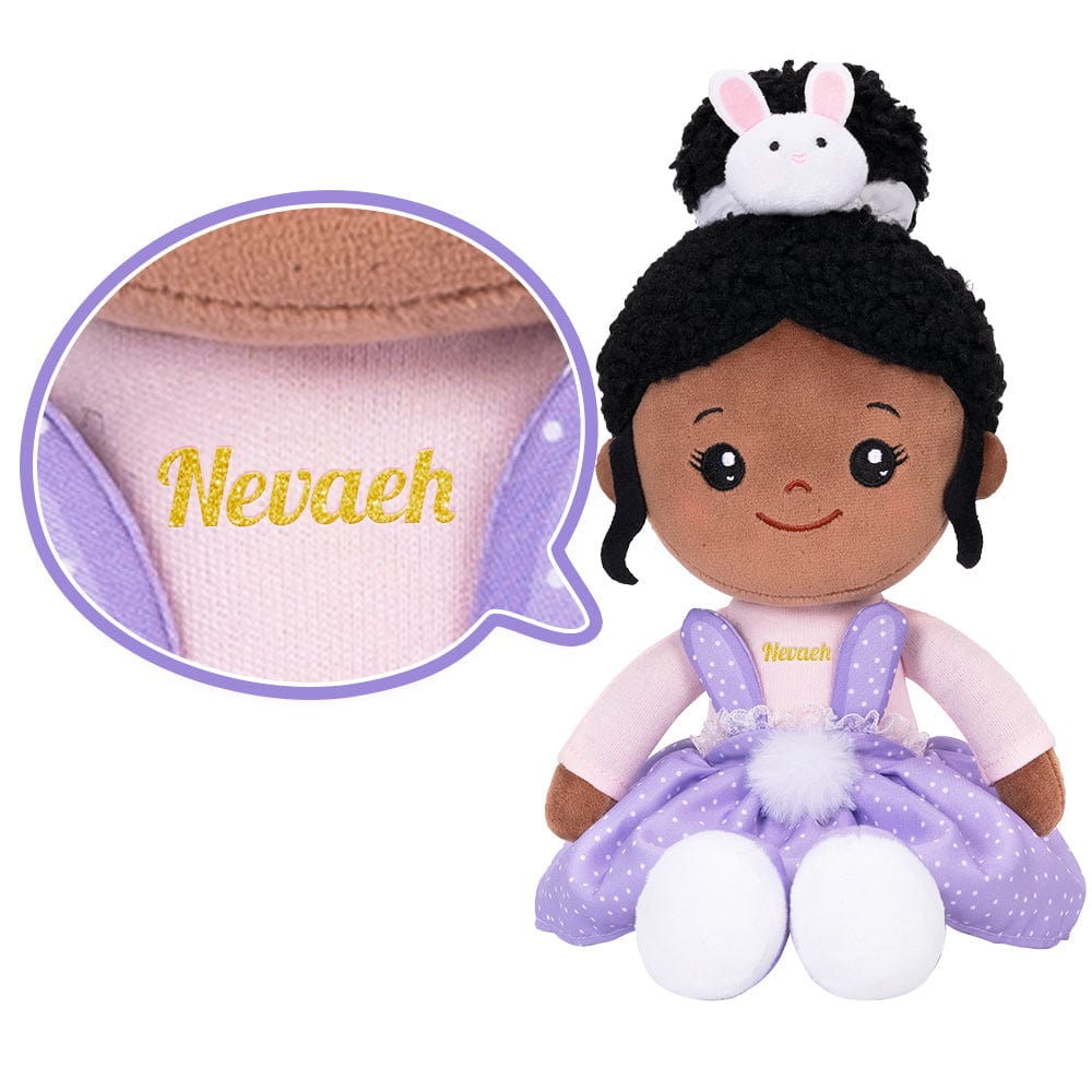 OUOZZZ Personalized Rabbit Plush Baby Doll & Backpack Nevaeh