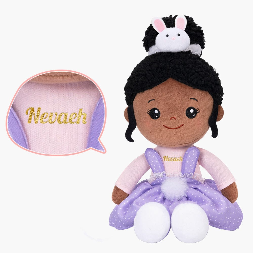 Personalized Deep Skin Tone Plush Doll