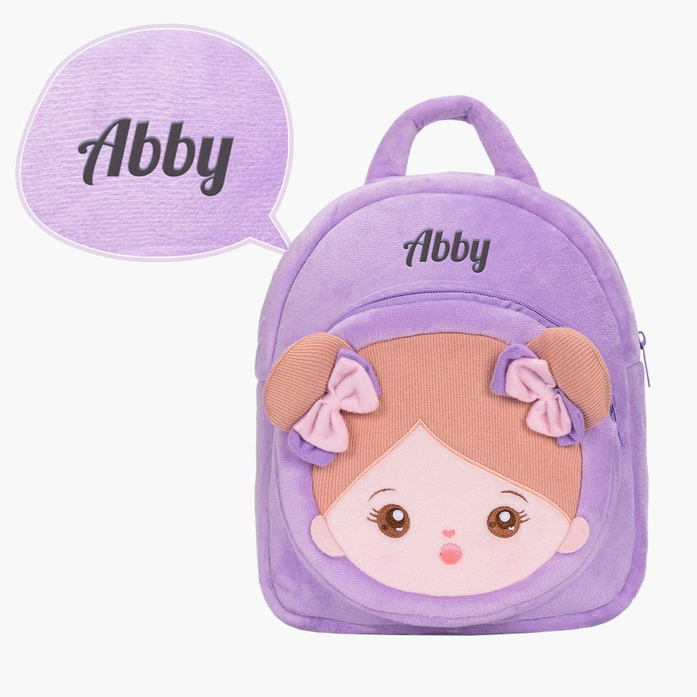 OUOZZZ New Upgrade - Personalized Plush (15 Inch) Doll Gift Set For Kids Purple Backpack🎒