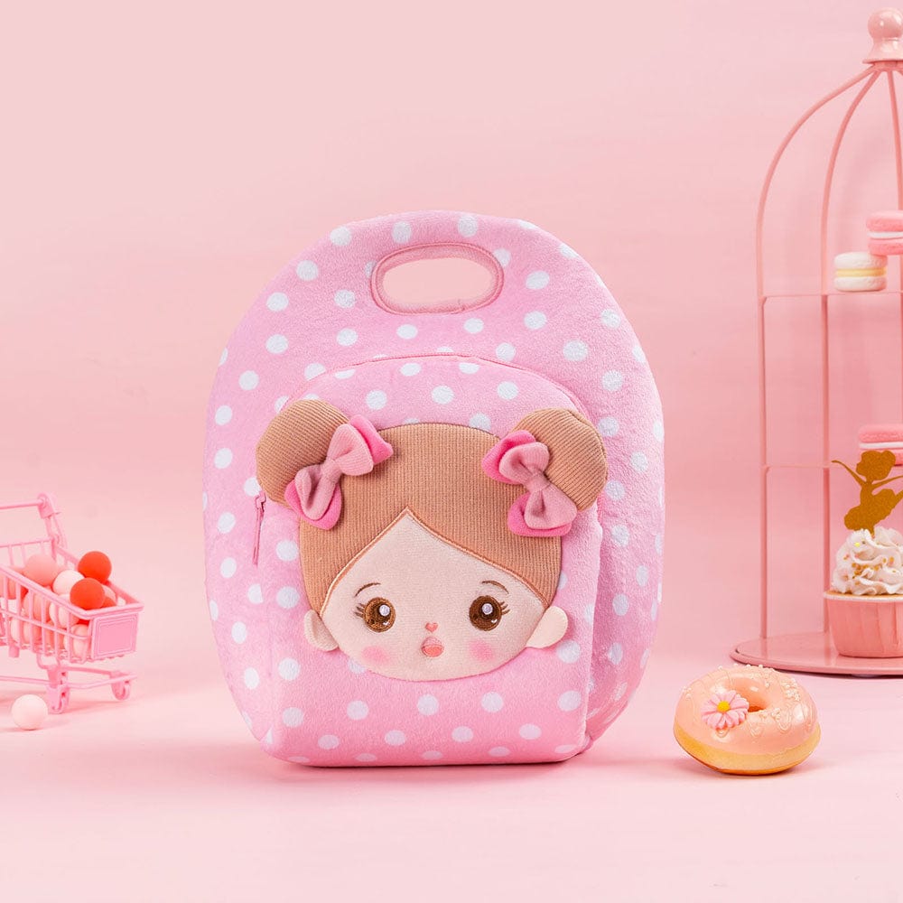Personalizedoll Personalized Pink Plush Large Capacity Lunch Bag Lunch Bag