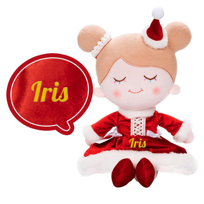 OUOZZZ Personalized Red Christmas Plush Baby Girl Doll Christmas Girl🤶
