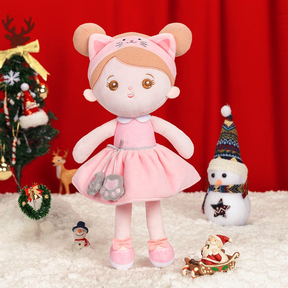OUOZZZ Christmas Sale - Personalized Baby Doll + Backpack Combo Gift Set Pink Cat Doll / Only Doll