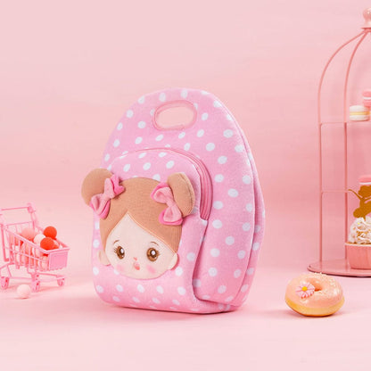Personalizedoll Personalized Pink Plush Large Capacity Lunch Bag Lunch Bag