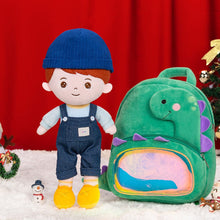 Load image into Gallery viewer, Personalizedoll Christmas Sale - Personalized Baby Doll + Backpack Combo Gift Set Brown Hair Boy Doll / Doll + Backpack