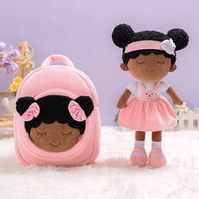 Load image into Gallery viewer, OUOZZZ Personalized Plush Rag Baby Girl Doll + Backpack Bundle -2 Skin Tones Dora Bunny / With Backpack