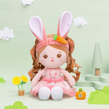 Load image into Gallery viewer, OUOZZZ Personalized Big Ears Bunny Plush Baby Girl Doll