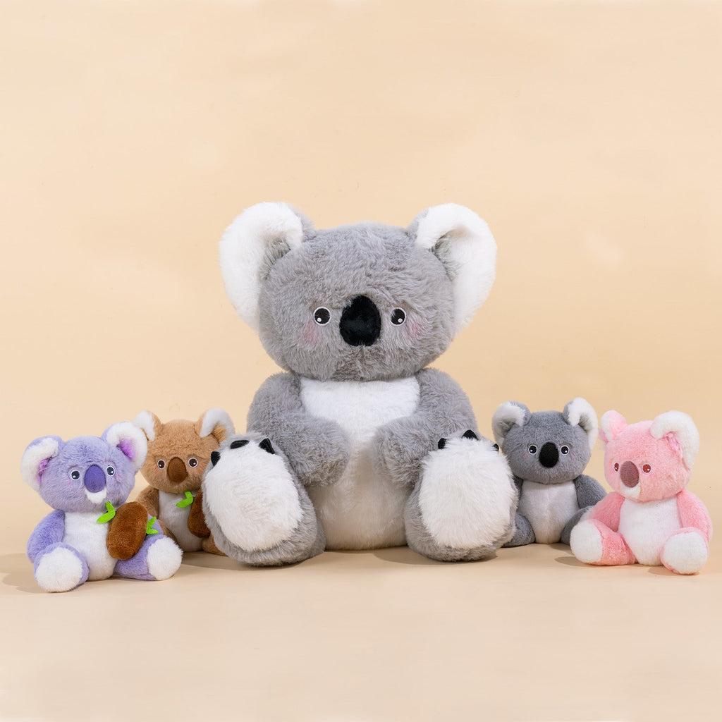 Koala Family with 4 Babies Plush Playset Animals Stuffed Gift Set