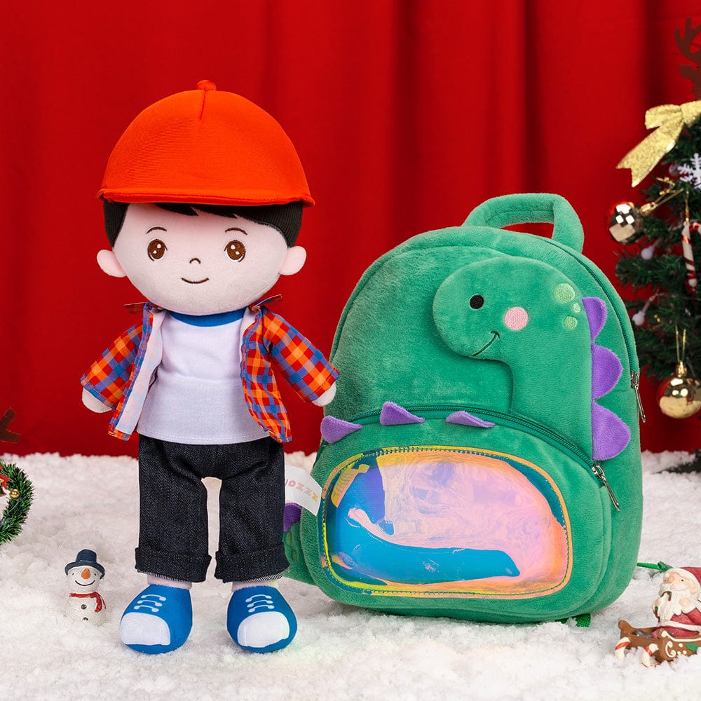 Personalizedoll Christmas Sale - Personalized Baby Doll + Backpack Combo Gift Set Black Hair Boy Doll / Doll + Backpack