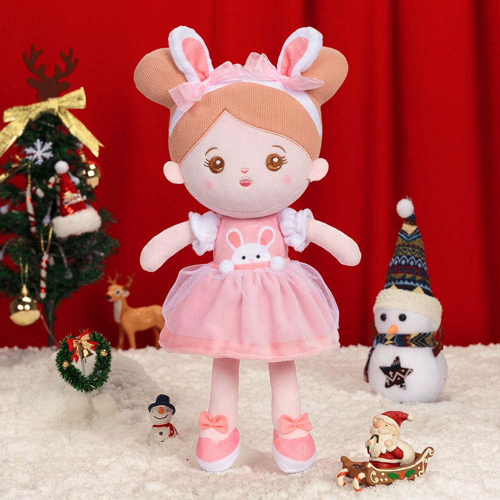 OUOZZZ Christmas Sale - Personalized Baby Doll + Backpack Combo Gift Set Pink Rabbit Doll / Only Doll