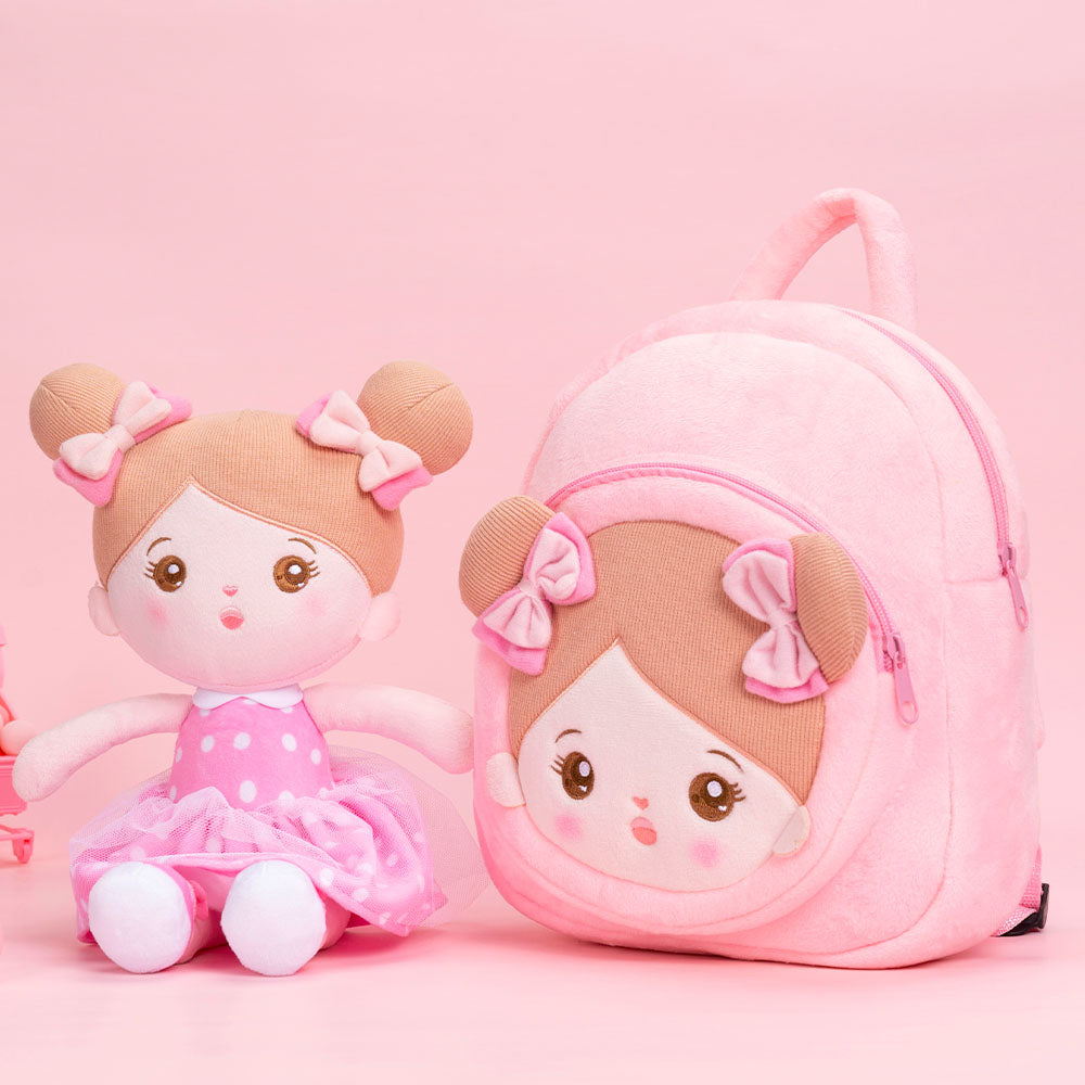 Personalized Sweet Girl Pink Plush Backpack