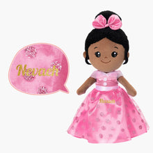 Load image into Gallery viewer, OUOZZZ Personalized Deep Skin Tone Plush Pink Princess Doll Only Doll