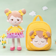 Load image into Gallery viewer, Personalized Becky Yellow Girl Doll + Backpack