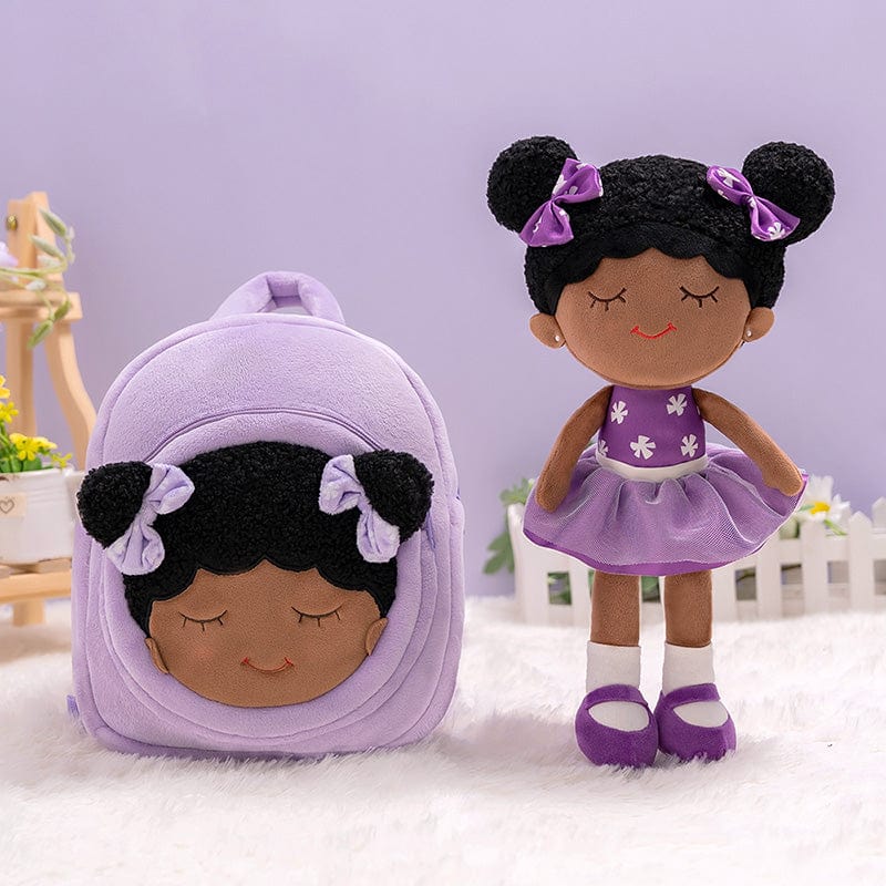 OUOZZZ Personalized Backpack and Optional Cute Plush Doll 🤎Purple N / With Doll