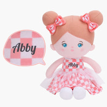 Load image into Gallery viewer, OUOZZZ Personalized Sweet Girl Plush Doll For Kids Abby Blue Eyes Grl