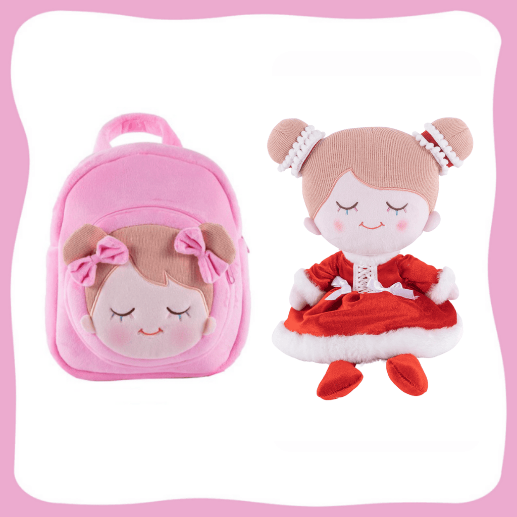 Toddler Soft Rag Doll With Backpack Customized Gift For 1 2 3