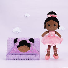 Load image into Gallery viewer, OUOZZZ Personalized Deep Skin Tone Plush Pink Ballet Doll