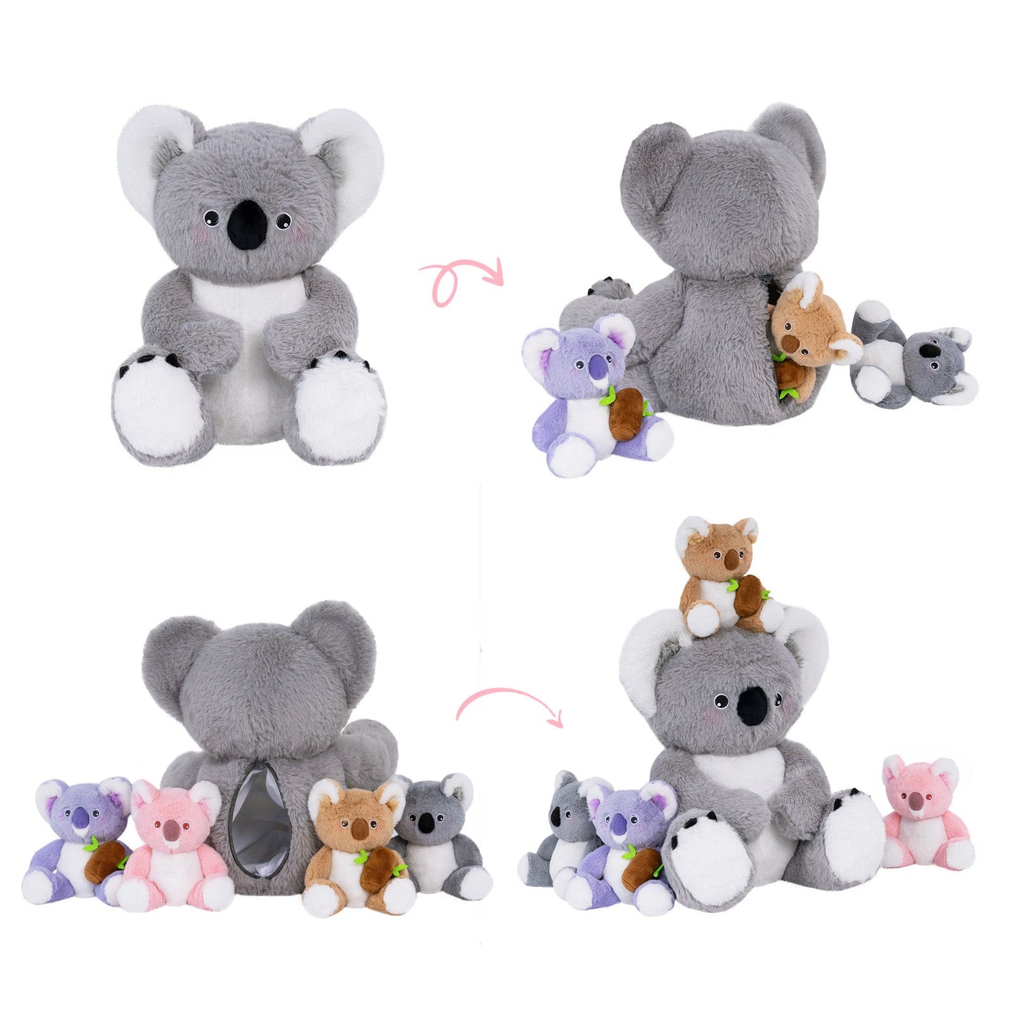Plush Stuffed Animal Family Toy Set -  11 Themes