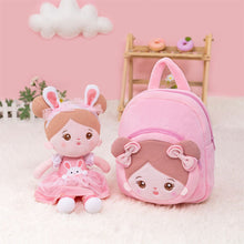 Load image into Gallery viewer, OUOZZZ Personalized Plush Baby Backpack And Optional Doll Abby - Bunny / With Backpack