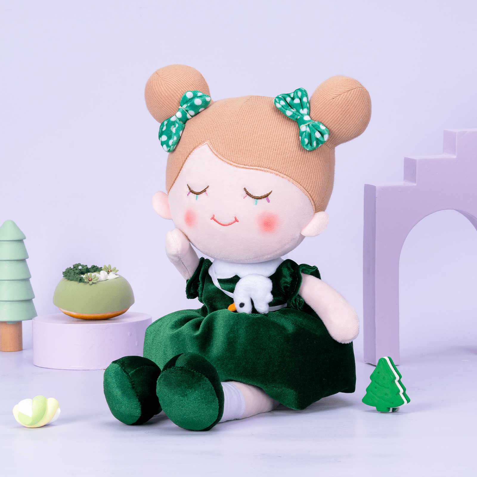 OUOZZZ Personalized Dark Green Doll