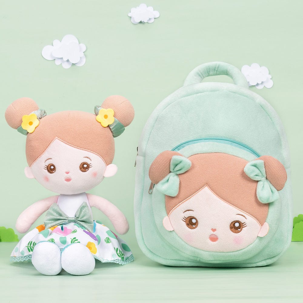 OUOZZZ Personalized Plush Baby Backpack And Optional Doll Abby - Summer / With Backpack