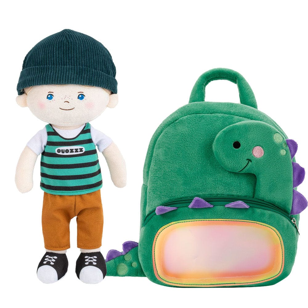 OUOZZZ Personalized Plush Baby Backpack And Optional Doll Carl Blue Eye / With Backpack