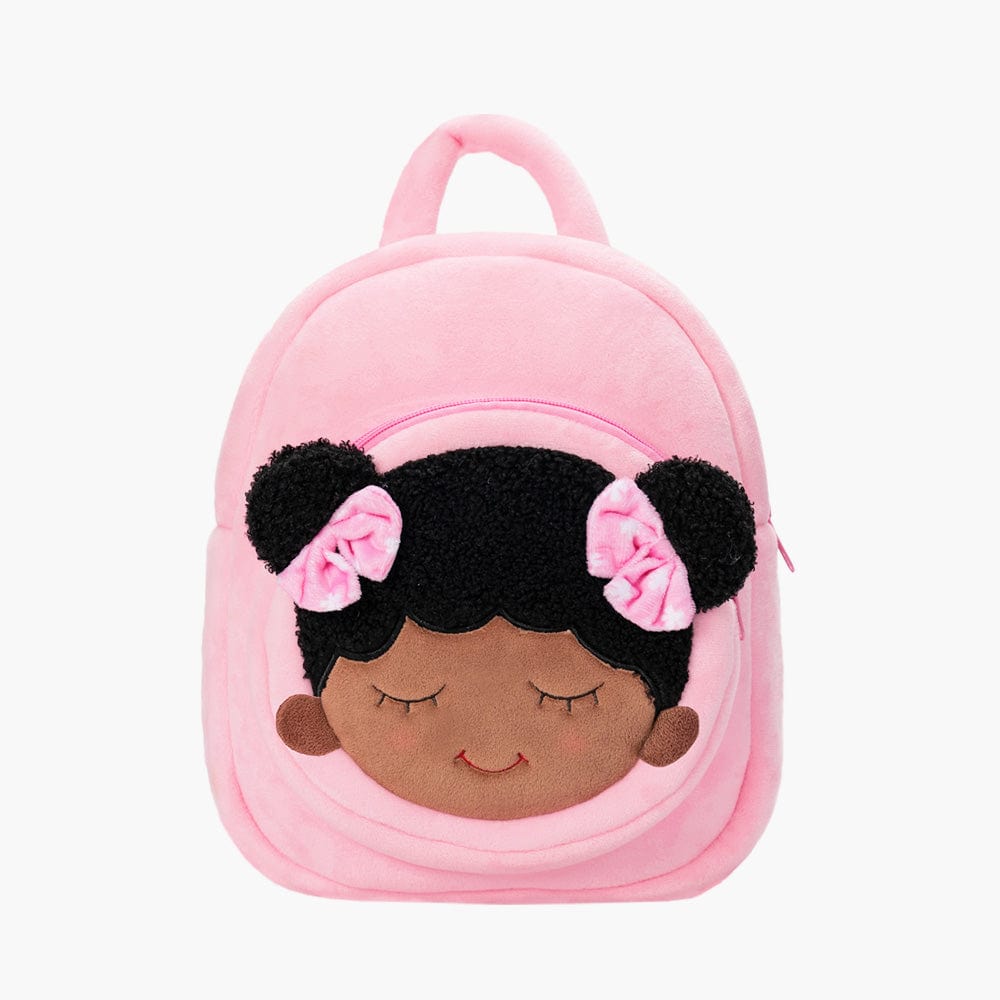 OUOZZZ Personalized Deep Skin Tone Pink Dora Backpack Pink