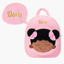 Load image into Gallery viewer, OUOZZZ Personalized Deep Skin Tone Pink Dora Backpack Pink