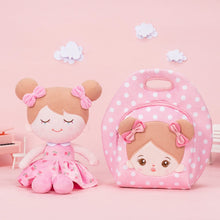 Load image into Gallery viewer, OUOZZZ Personalized Pink Large Lunch Bag + Plush Doll Pink Iris + Bag