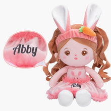 Load image into Gallery viewer, OUOZZZ Personalized Big Ears Bunny Plush Baby Girl Doll Only Doll
