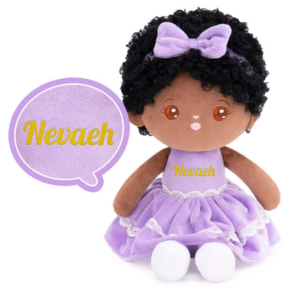 OUOZZZ Personalized Plush Rag Baby Doll - Girl-Deep Skin Tone