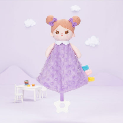 Personalizedoll Purple Baby Soft Plush Towel Toy with Teether
