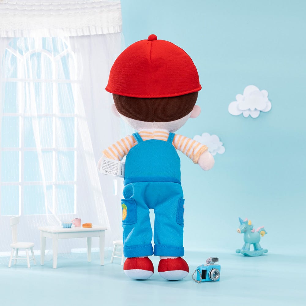 OUOZZZ Personalized Rabbit Overalls Plush Baby Boy Doll