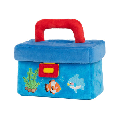 Personalized Baby's First Fishing Tackle Box Plush Playset Sensory Toy Gift Set