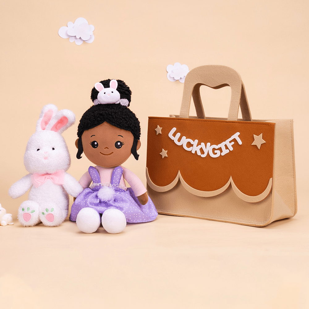 OUOZZZ Easter Sale - Personalized Rabbit Girl Plush Doll Nevaeh Bunny Doll + 🐰Rabbit + Gift Bag