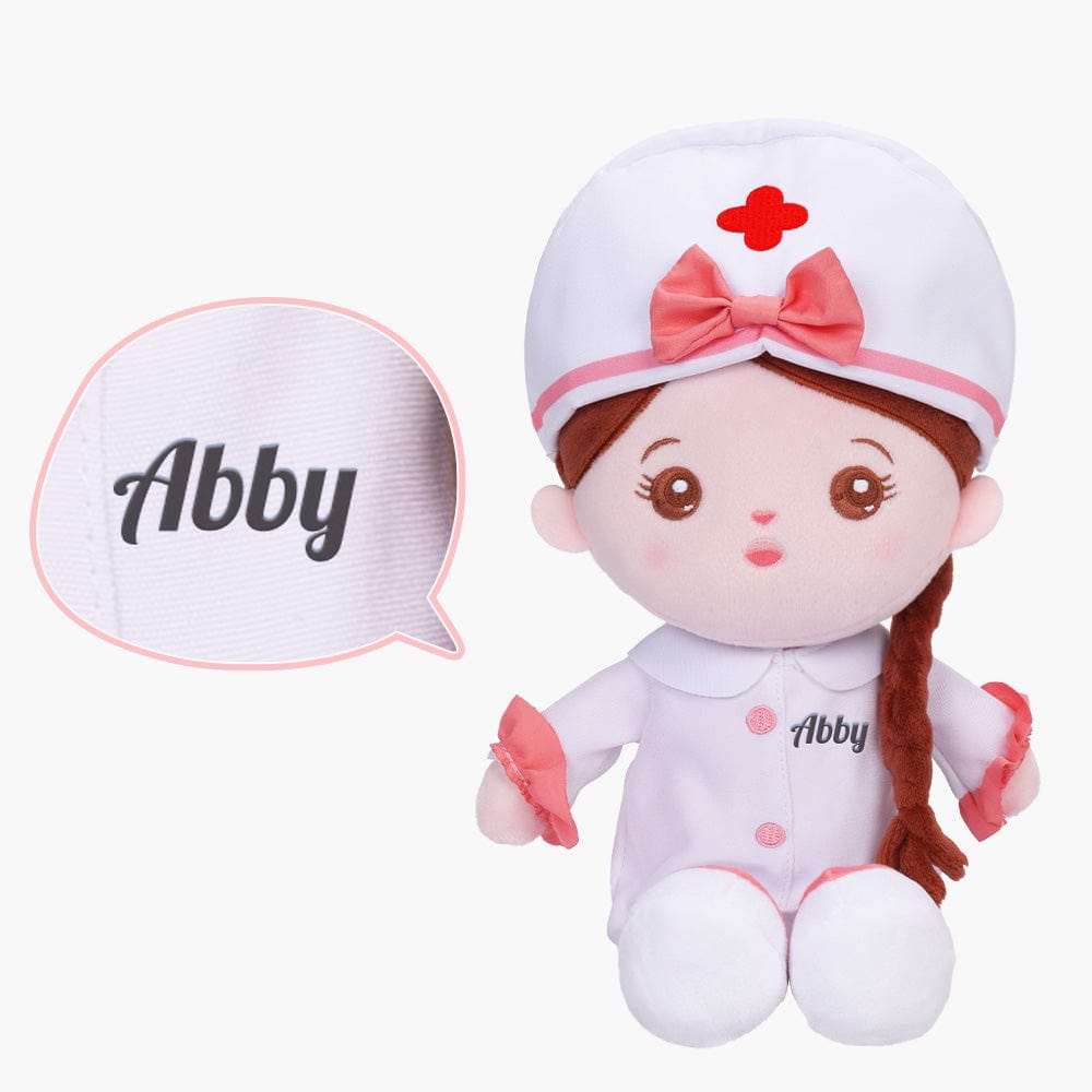 OUOZZZ Personalized Sweet Girl Plush Doll For Kids Abby Nurse