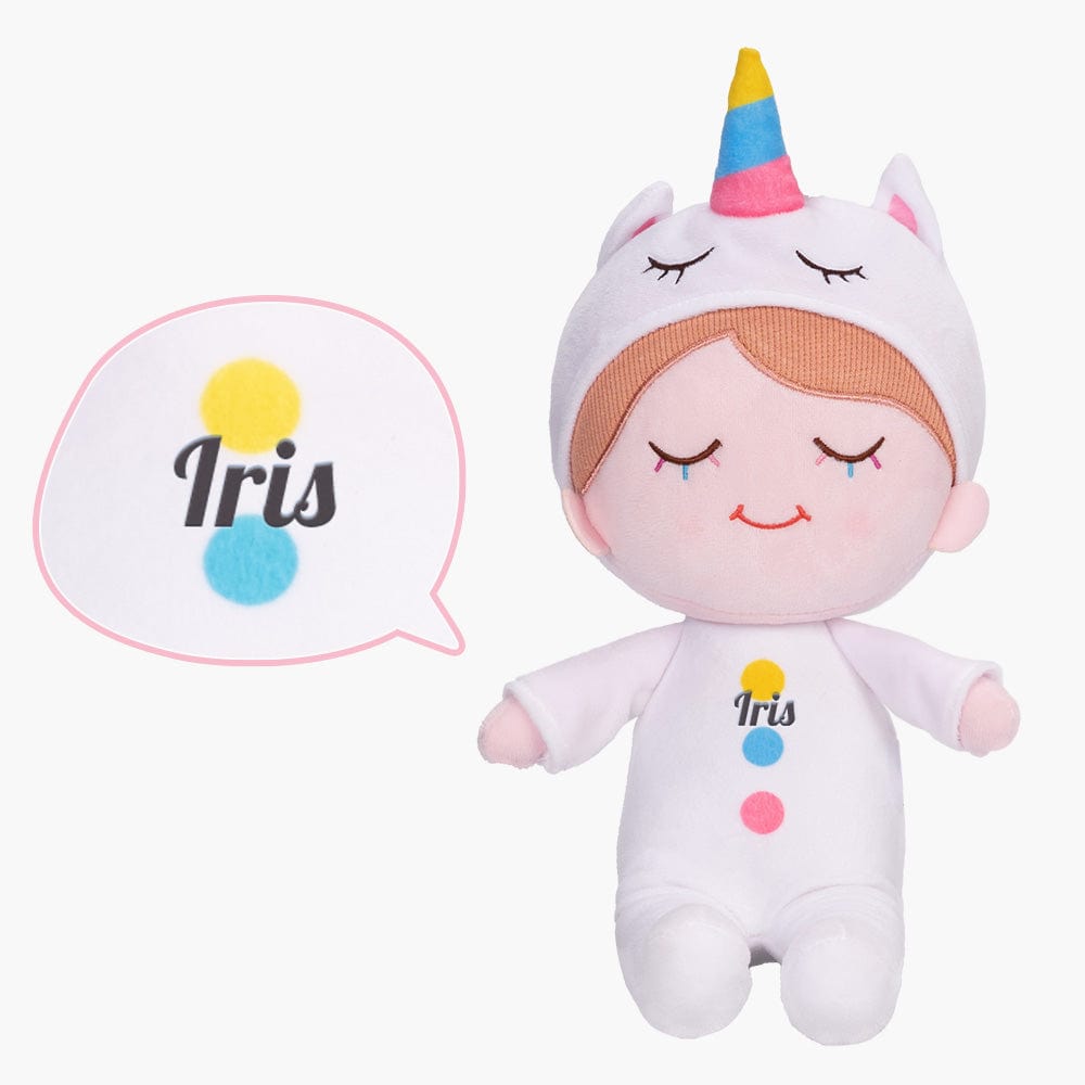 OUOZZZ Personalized White Unicorn Pajamas Boy Doll Only Doll
