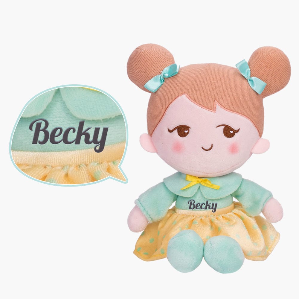 OUOZZZ Personalized Sweet Girl Plush Doll For Kids Becky Green