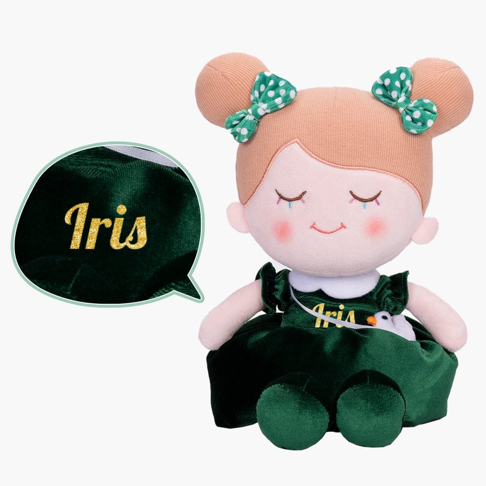 OUOZZZ Personalized Sweet Girl Plush Doll For Kids Iris Green