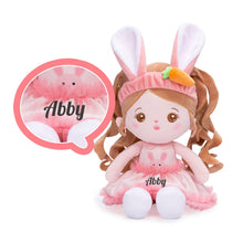 Load image into Gallery viewer, OUOZZZ Personalized Rabbit Plush Baby Doll &amp; Backpack Big Ear Abby
