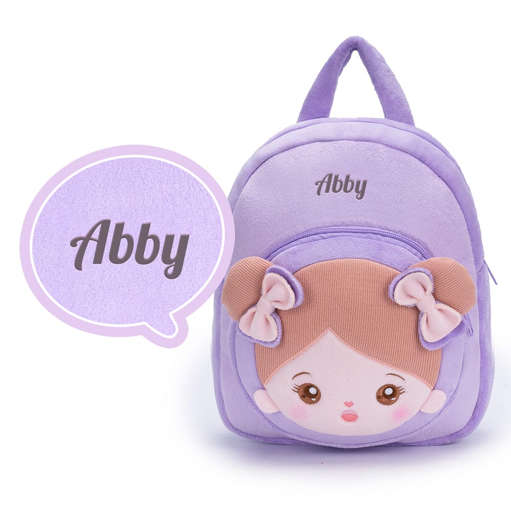 OUOZZZ Personalized Plush Rag Baby Girl Doll + Backpack Bundle -2 Skin Tones