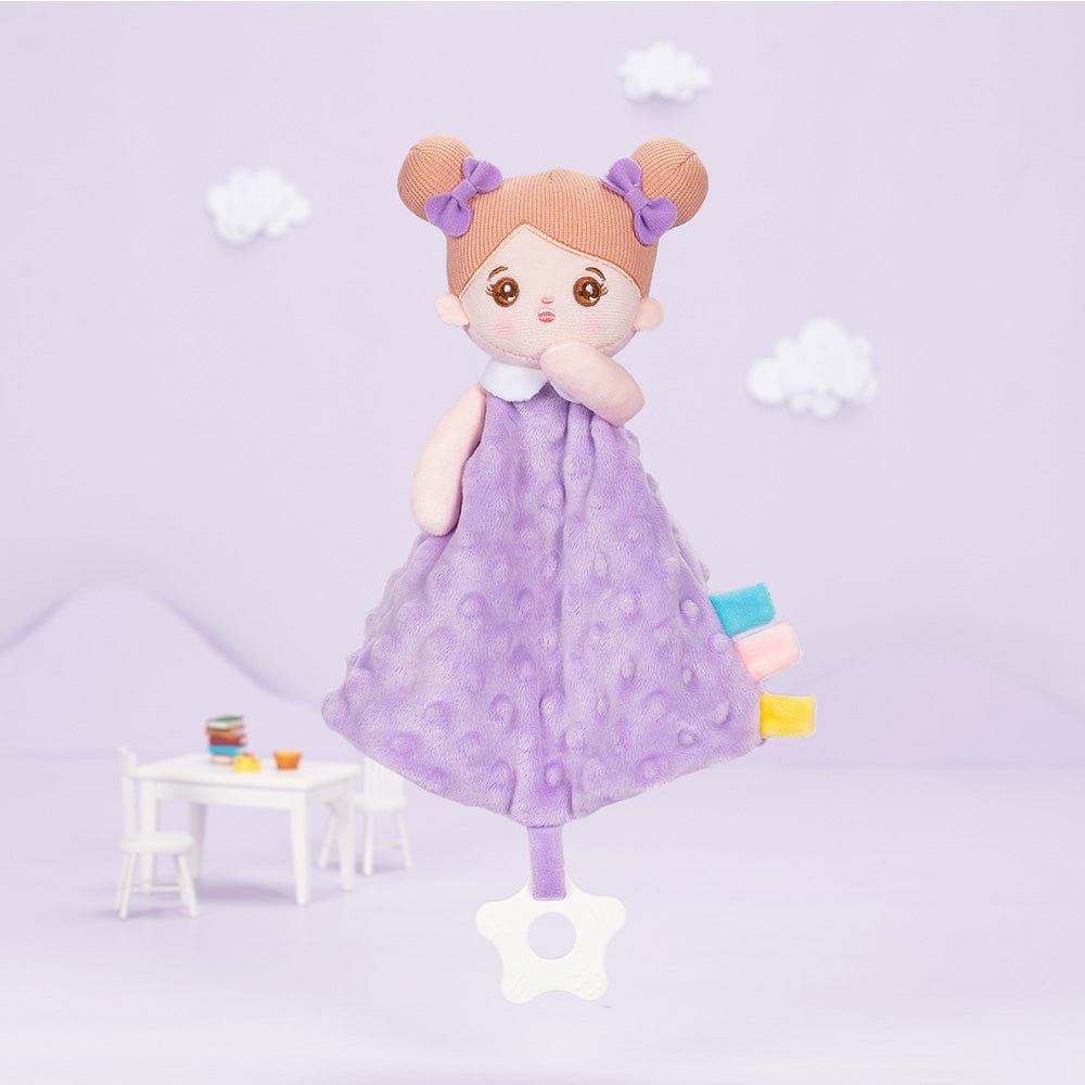Personalizedoll Purple Baby Soft Plush Towel Toy with Teether