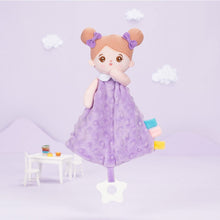 Load image into Gallery viewer, Personalizedoll Purple Baby Soft Plush Towel Toy with Teether