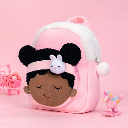 OUOZZZ Personalized Deep Skin Tone Plush Purple Ash Backpack Only Backpack