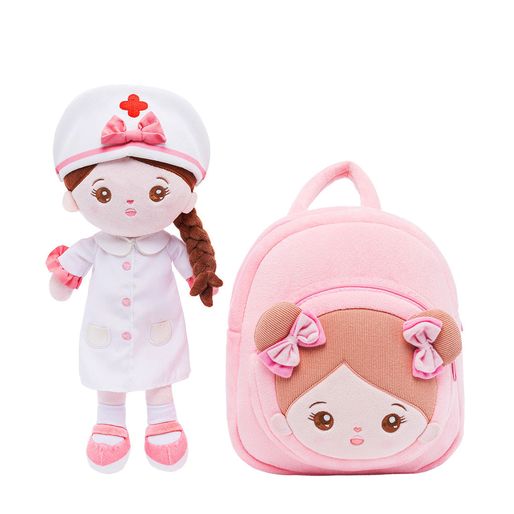 Personalized Nurse Girl Doll + Backpack