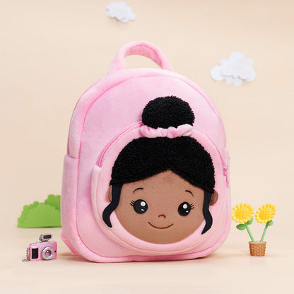 Personalized Deep Skin Tone Pink Nevaeh Backpack